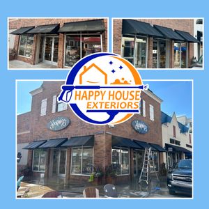 Storefront window cleaning at brick shopfronts in Springfield MO
